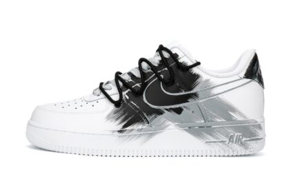 Custom Air Force 1 Shoes Black White Graffiti Storm