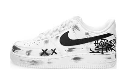 Custom Air Force 1 Shoes Black White Horror Story