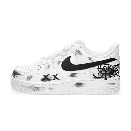 Custom Air Force 1 Shoes Black White Horror Story