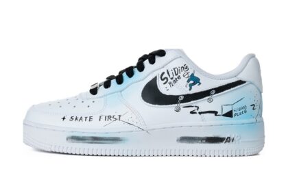 Custom Air Force 1 Shoes Black White Skate Culture