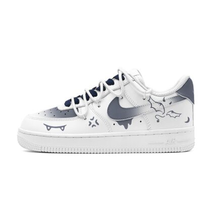 Custom Air Force 1 Shoes Blue Silver Moon Light