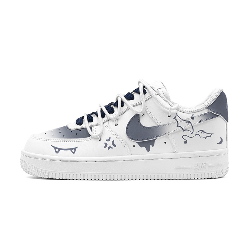 Custom Air Force 1 Shoes Blue Silver Moon Light