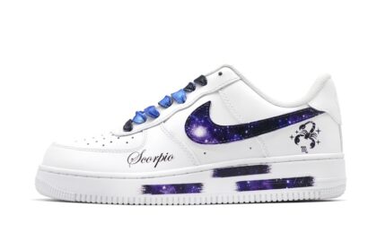 Custom Air Force 1 Shoes Blue White Scorpio Galaxy