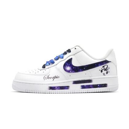 Custom Air Force 1 Shoes Blue White Scorpio Galaxy