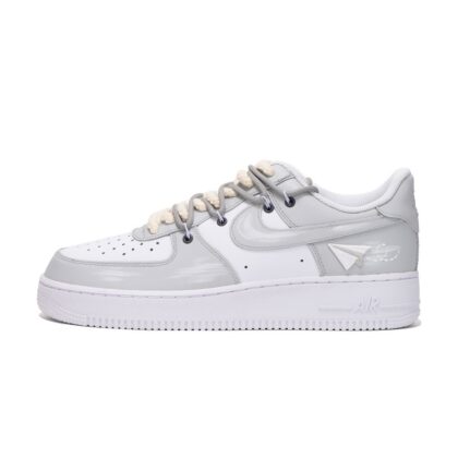 Custom Air Force 1 Shoes Gray White Paper Plane