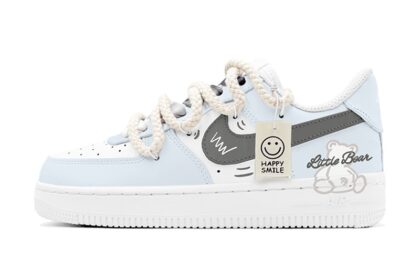 Custom Air Force 1 Shoes Light Blue Little Bear