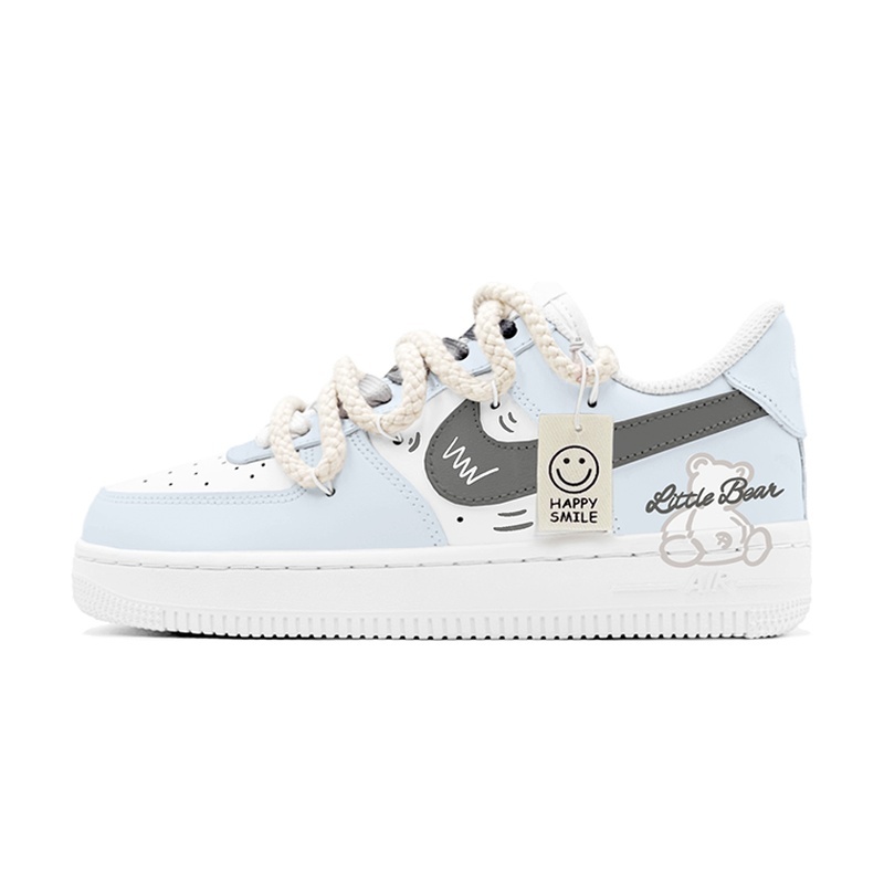 Custom Air Force 1 Shoes Light Blue Little Bear
