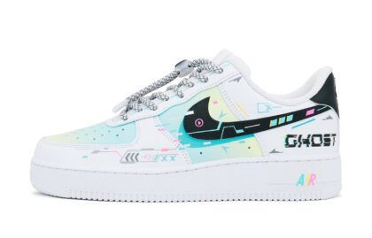 Custom Air Force 1 Shoes White Black Cyber Space