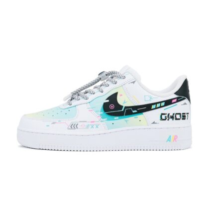 Custom Air Force 1 Shoes White Black Cyber Space