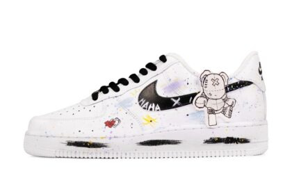 Custom Air Force 1 Shoes White Black Violent Bear