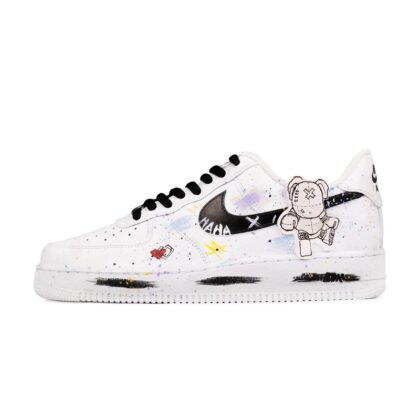 Custom Air Force 1 Shoes White Black Violent Bear