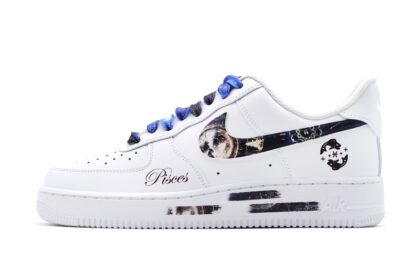 Custom Air Force 1 Shoes White Blue Pisces Galaxy