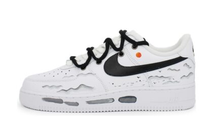 Custom Air Force 1 Shoes White Gray Mountain Clouds