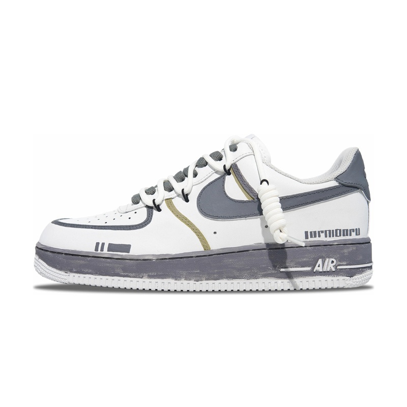 Custom Air Force 1 Shoes White Silver Future Tech