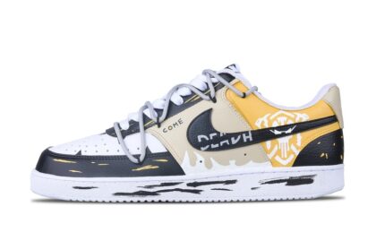 Custom Court Shoes Black Yellow Death Shadow
