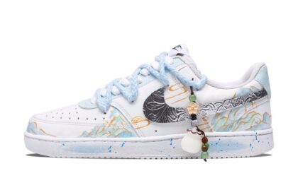 Custom Court Shoes Blue Green Tranquil Landscape