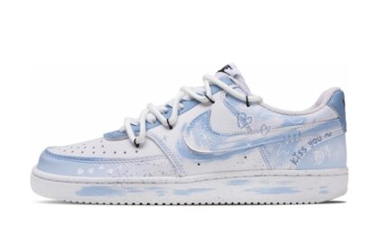 Custom Court Shoes Blue White Campus Romance