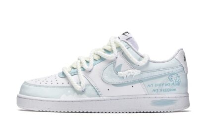 Custom Court Shoes Blue White Ethereal Clouds
