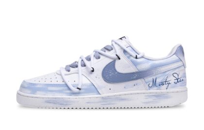 Custom Court Shoes Blue White Misty Star