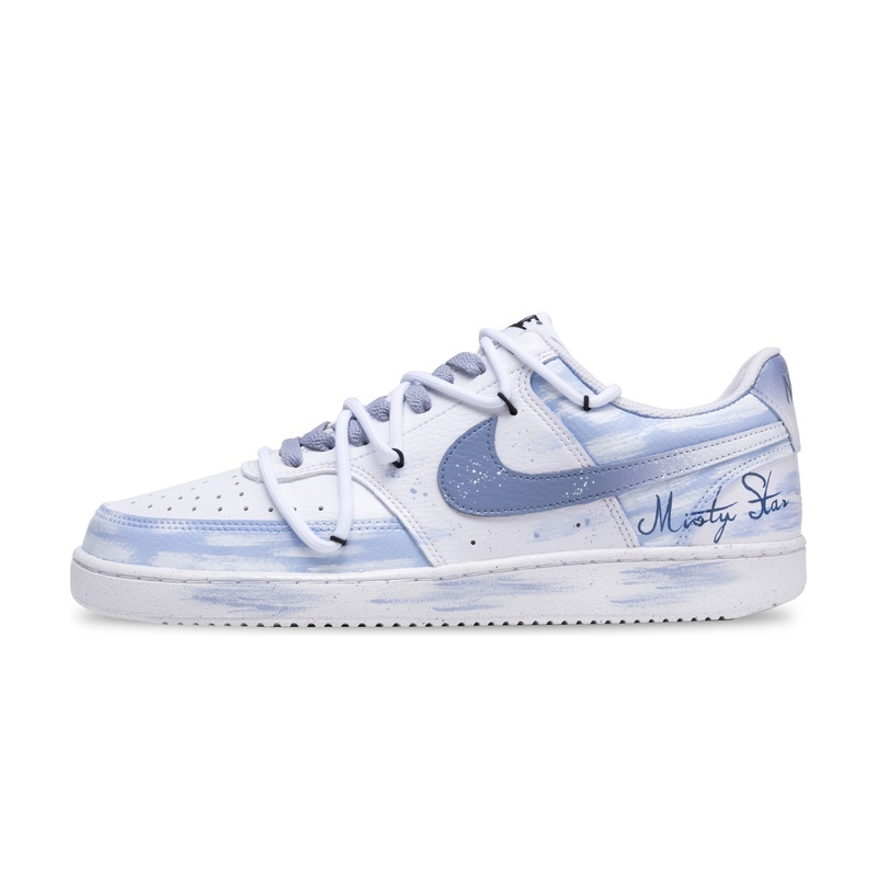 Custom Court Shoes Blue White Misty Star