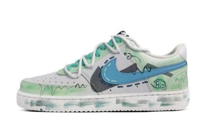 Custom Court Shoes Cyan Blue Nature Vibes