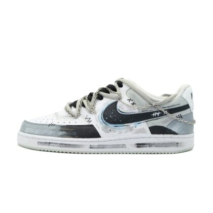 Custom Court Shoes Silver Gray Metal Beat