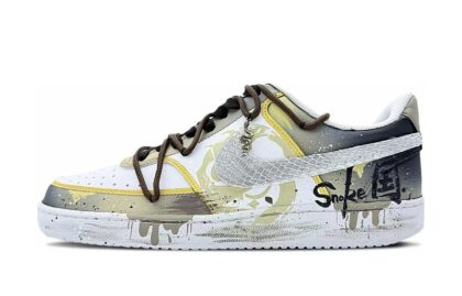 Custom Court Shoes Yellow Black Art Splash