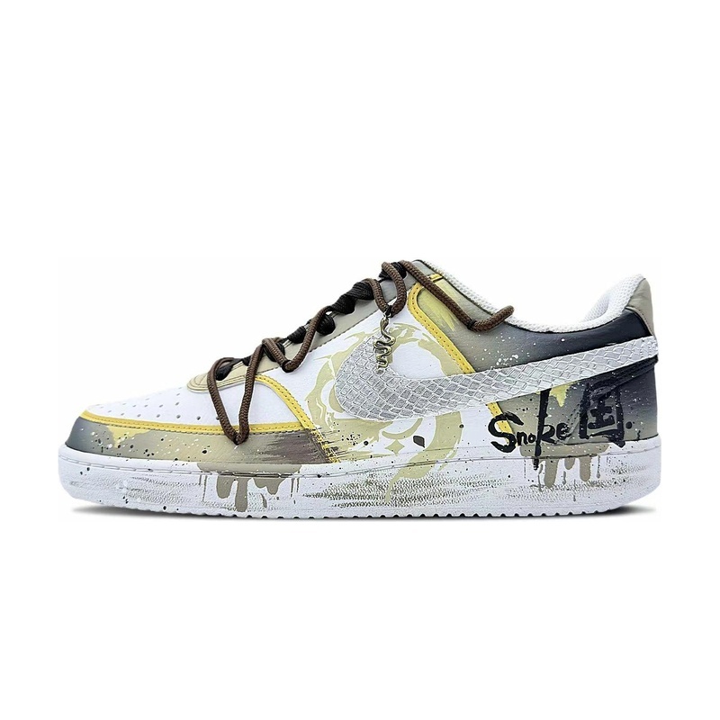 Custom Court Shoes Yellow Black Art Splash