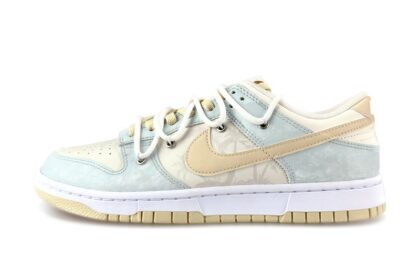 Custom Dunk Shoes Beige Blue Coastal Breeze
