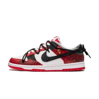 Custom Dunk Shoes Black Red Cloud Nine