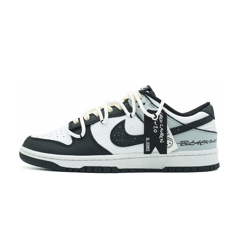 Custom Dunk Shoes Black White Starry Night