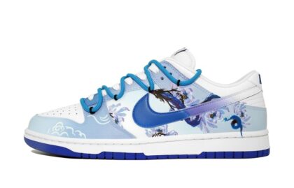 Custom Dunk Shoes Blue Gray Cloud Dragon
