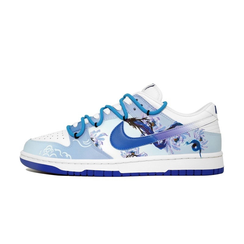 Custom Dunk Shoes Blue Gray Cloud Dragon