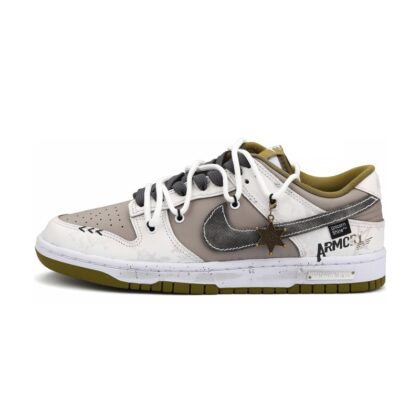 Custom Dunk Shoes Brown White Steam Sam