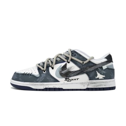Custom Dunk Shoes Dark Gray White Skyward Blast