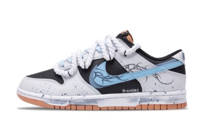 Custom Dunk Shoes Gray Black Brambles Jungle
