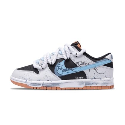 Custom Dunk Shoes Gray Black Brambles Jungle