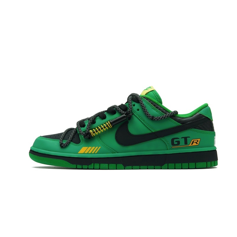 Custom Dunk Shoes Green Black Street Rebel