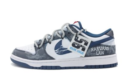 Custom Dunk Shoes Navy Blue Harvard Law