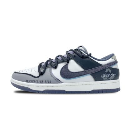 Custom Dunk Shoes Purple White Lazy Cat