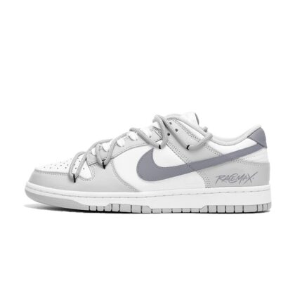 Custom Dunk Shoes White Gray Race Max