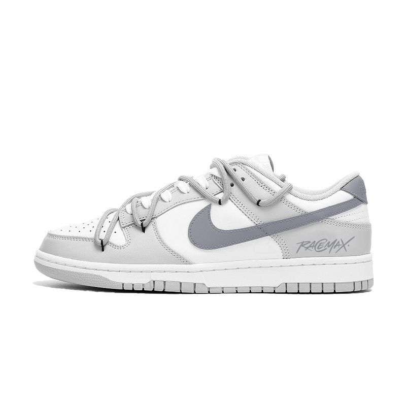 Custom Dunk Shoes White Gray Race Max