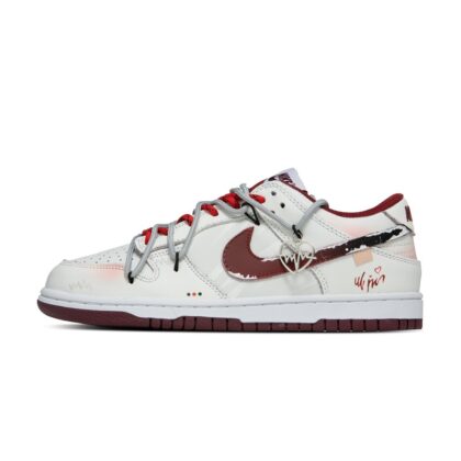 Custom Dunk Shoes White Red Cream Chocolate