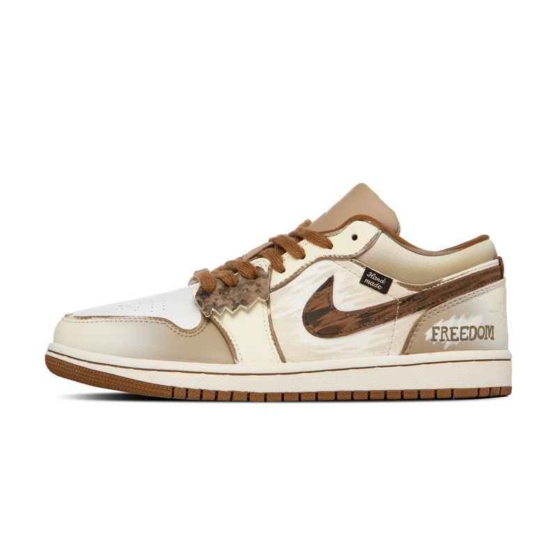 Custom Jordan Shoes Beige Brown Freedom Spirit