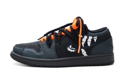 Custom Jordan Shoes Black Orange Bone Shadow