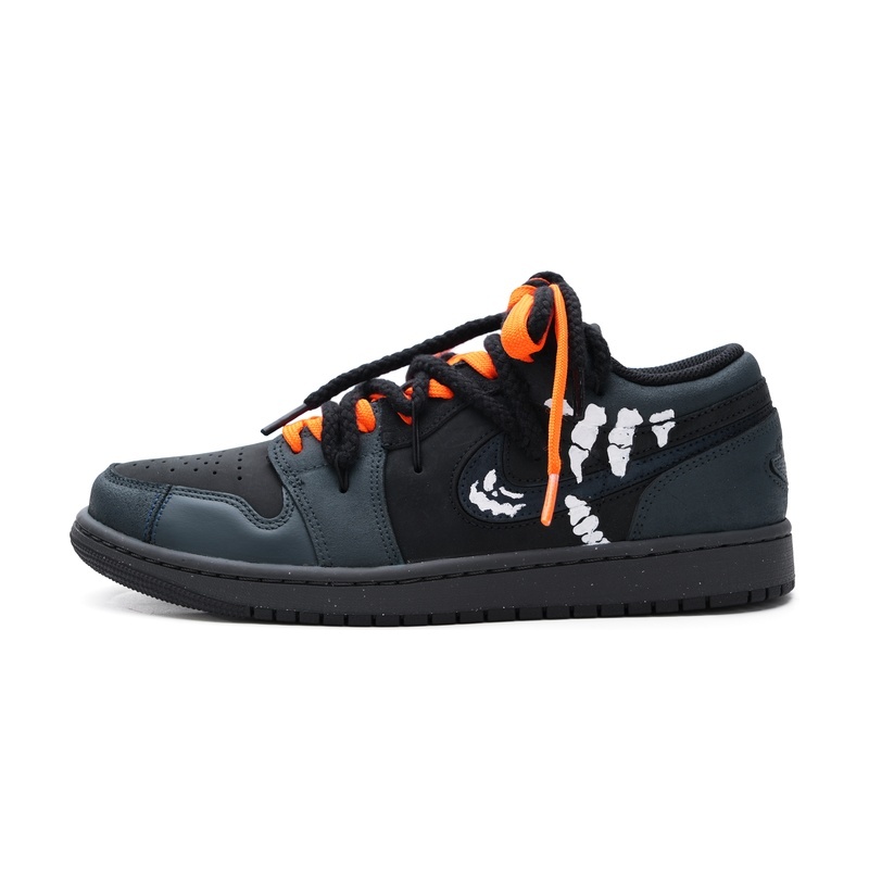 Custom Jordan Shoes Black Orange Bone Shadow