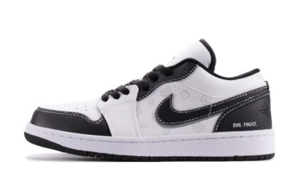 Custom Jordan Shoes Black White Evil Frost