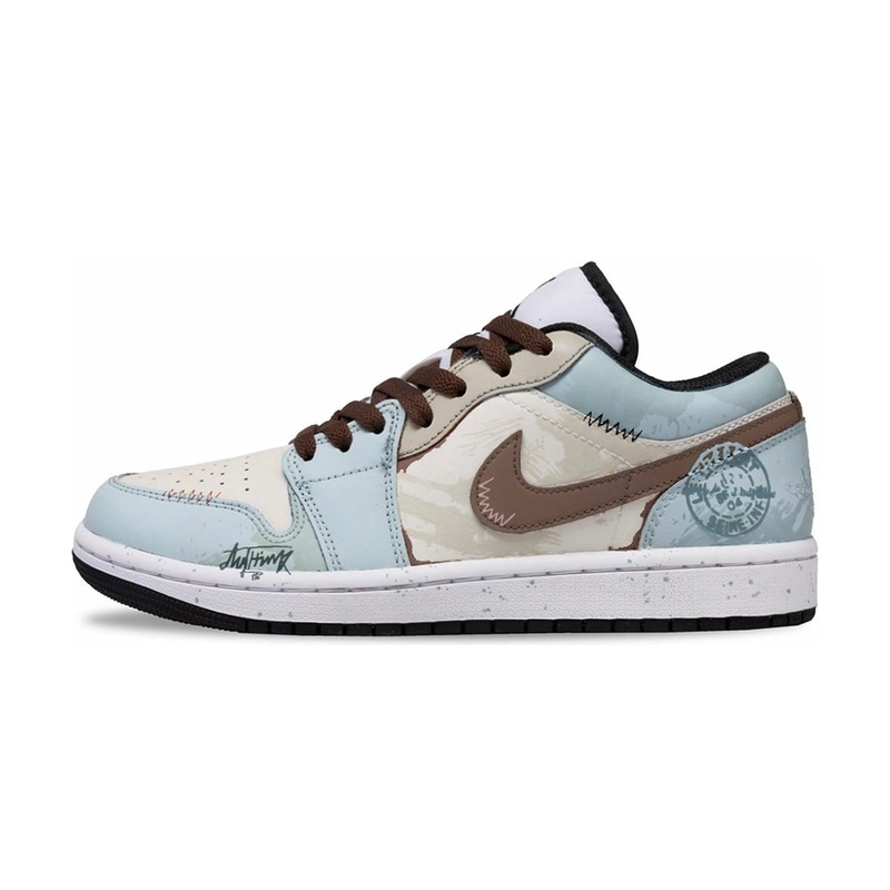 Custom Jordan Shoes Blue Cyan Galaxy Message