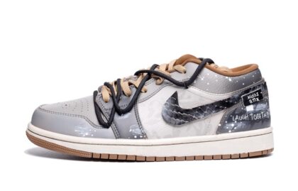 Custom Jordan Shoes Gray Cyan Timeless Splash