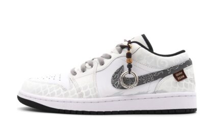 Custom Jordan Shoes Gray Silver Dragon Scale